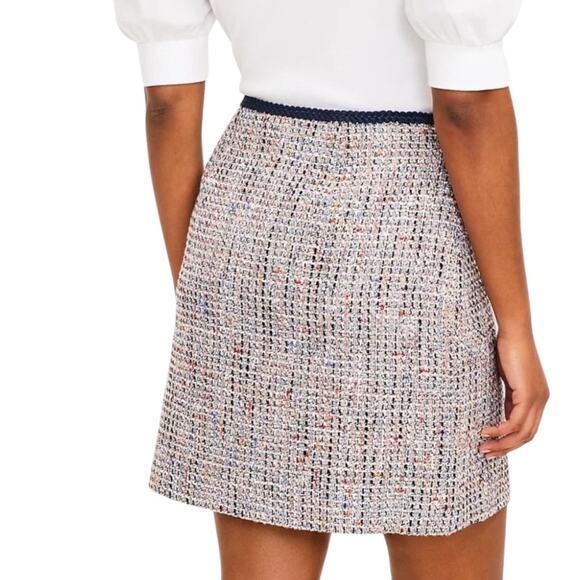 LOFT Tweed Pocket Shift Mini Skirt NEW Colorful Lined Office Siren NWT Size 12 - Picture 3 of 13